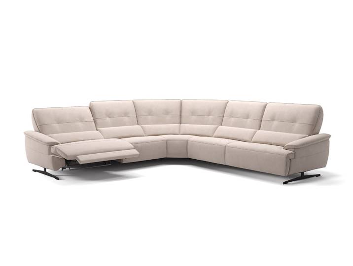 Stoff Eckcouch PERLO Relaxsofa Sitzecke Polstergarnitur