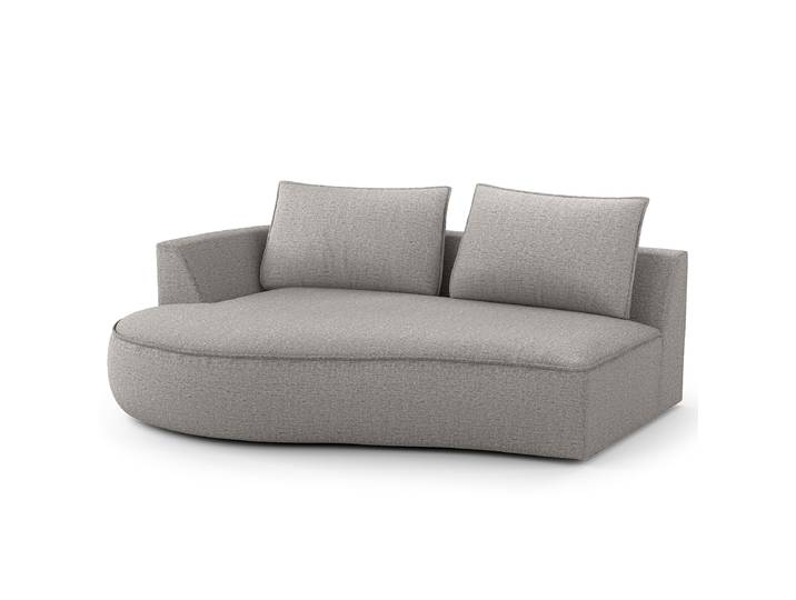 Modulottomane Grau/Hellgrau Chenille Buladi 196 x 146cm Ausrichtung links Glamour