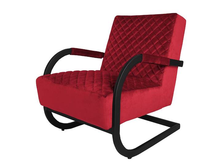 Sessel Liez Rot/Rot Samt Ravi 61 x 80 x 87cm
