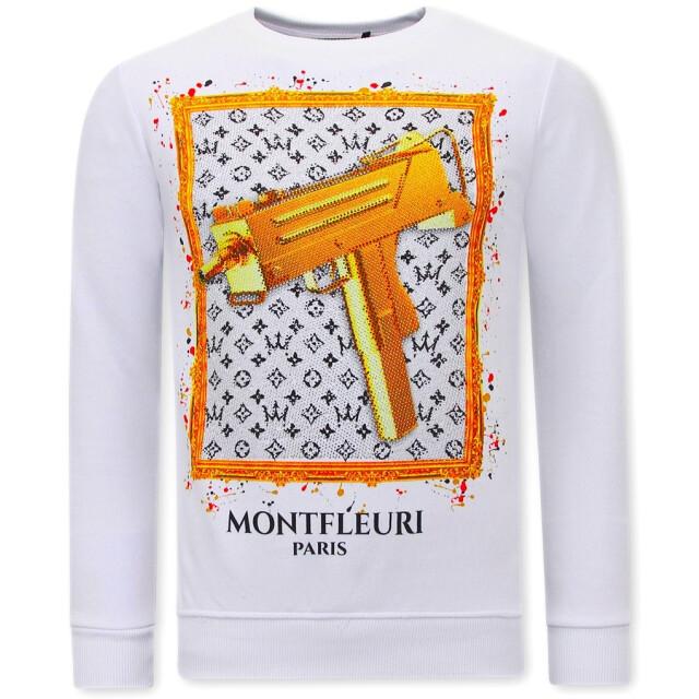 Tony Backer Sweater met print uzi does it