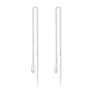 Paar Ohrhänger ELLI "Ohrringe Elli Ohrringe Tropfen Durchzieher Panzer Basic 925 Silber" Gr. 83, silber, Ohrringe, Damen, 83, ohne Stein, Silber 925 (Sterlingsilber)