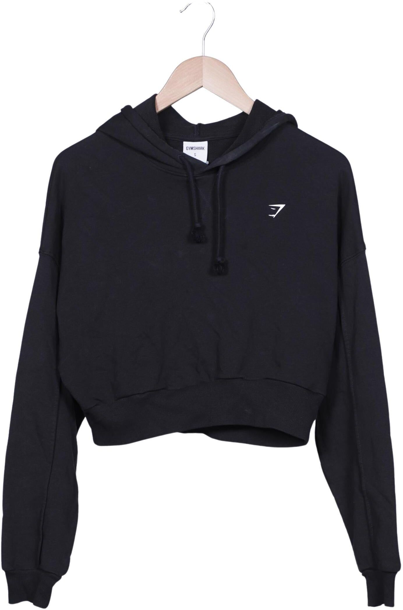 Gymshark Damen Kapuzenpullover, Schwarz, Gr. S, Baumwolle - Second Hand