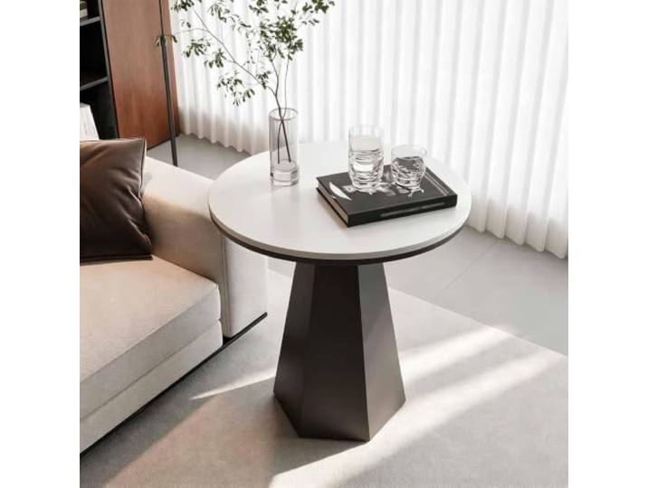 KAFHGEIN Moderner Runder Beistelltisch für Sofa und Wohnbereich Vielseitiger Beistelltisch mit dekorativem Runddesign für Getränke, Pflanzen und Wohnaccessoires