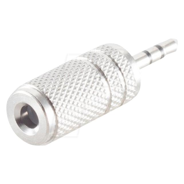 Shiverpeaks -BASIC-S--Adapter, Klinkenstecker Stereo 2,5mm auf Klinkenkupplung Stereo 3,5mm, Metall (Klinkenadapter) (BS57020-M)