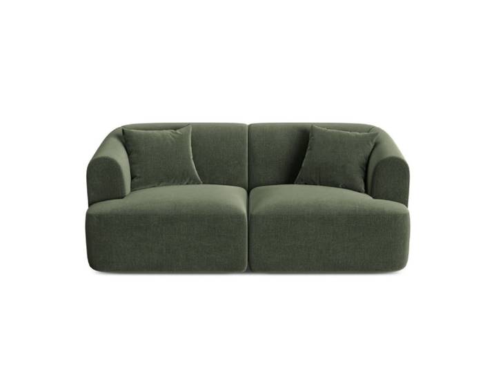 Canapé modulable 2 places en velours vert