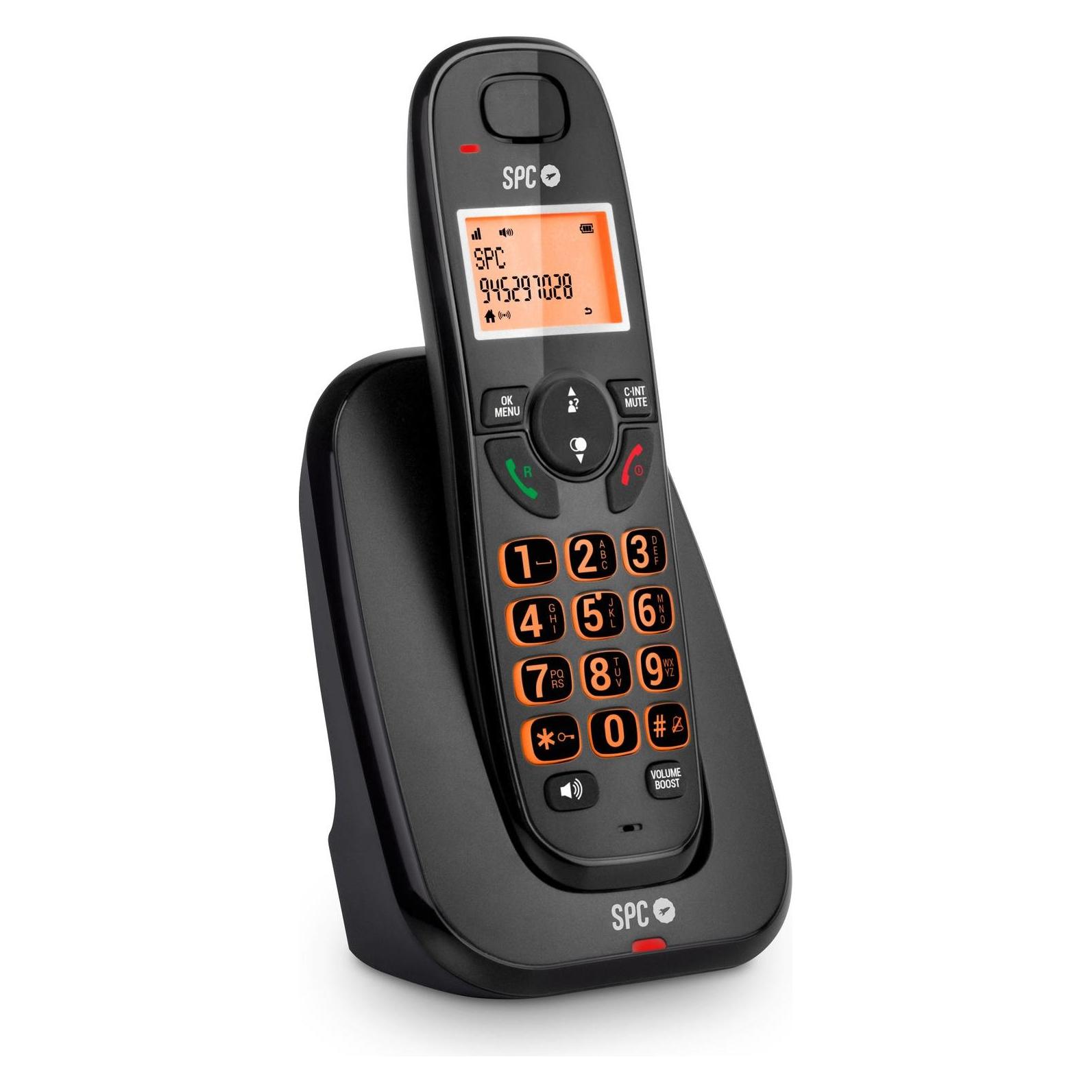 SPC Kairo, Analoges Telefon, Kabelloses Mobilteil, 30 Eintragungen, Anrufer-Identifikation, Schwarz (7331N)