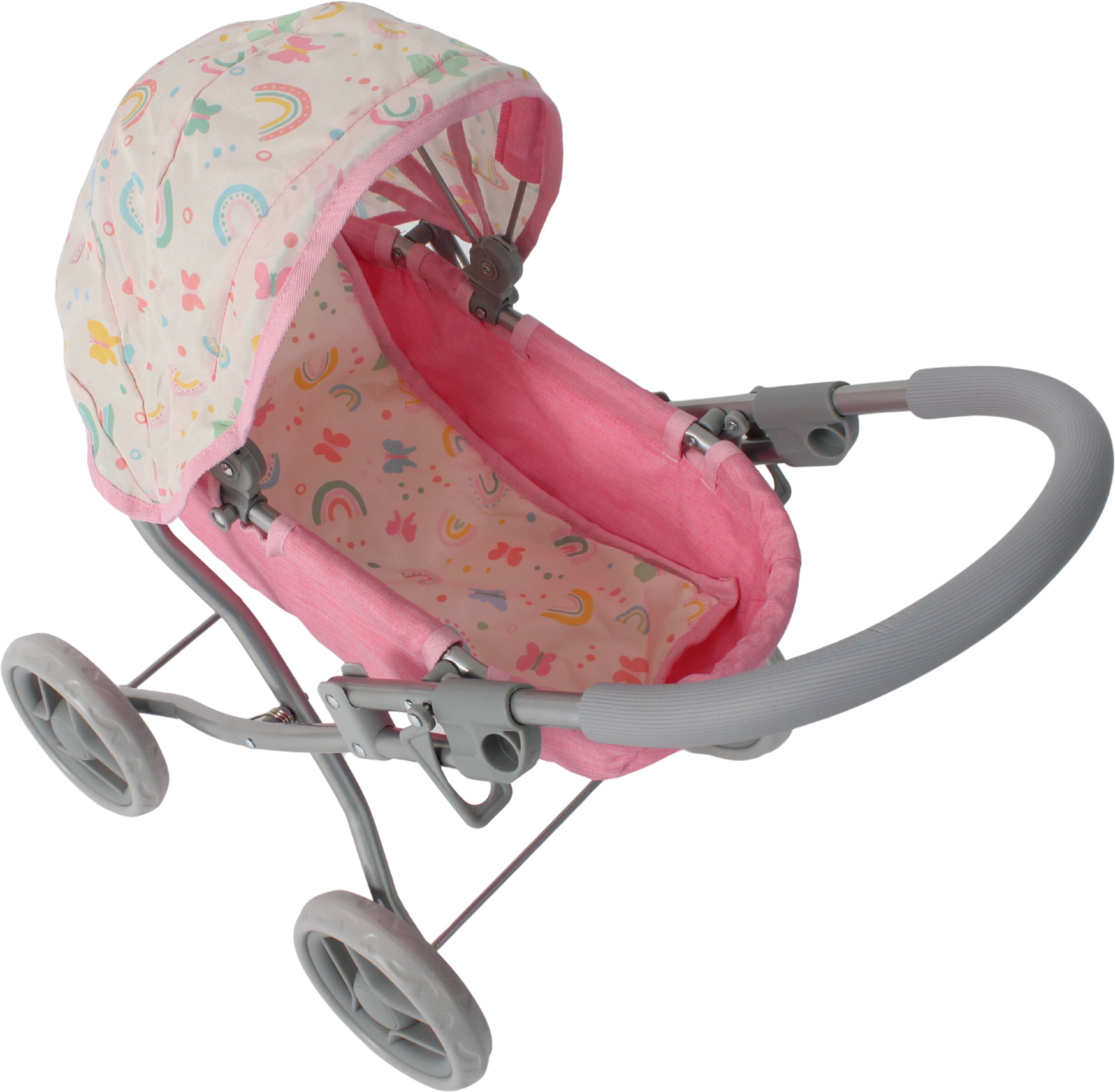 Puppenwagen CHIC2000 "Lilli", rosa (schmetterling rosa), Puppenwagen, KinderB:35cm H:60cm T:35cm, zusammenklappbar, B:35cm H:60cm T:35cm