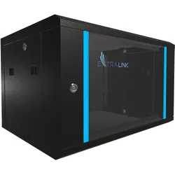 Extralink EX.7225 rack cabinet 6U Wall mounted rack Black (6 HE, 19 Zoll Rack), Serverschrank, Schwarz