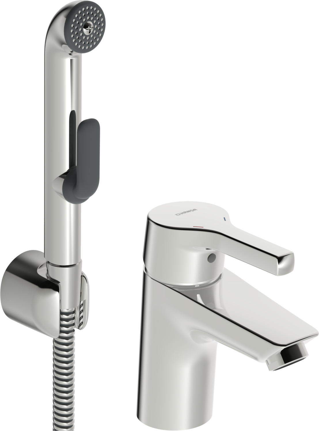 Hansapaleno mitigeur lavabo 56402203 avec douchette fonctionnelle, projection 103mm, chromé