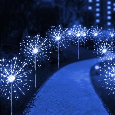 Uplift Picks Solar Firework Garden Lights Waterproof LED Dandelion Lawn Decor blue 3 Pcs