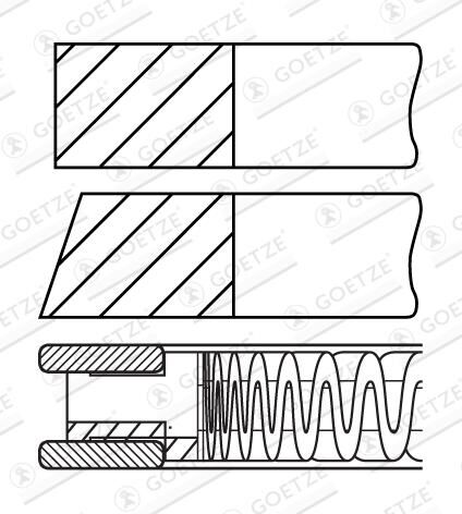 Goetze Engine Kolbenringsatz 08-447800-00 Für Vag