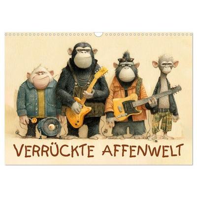 Verrückte Affenwelt (Wandkalender 2027 DIN A3 quer), CALVENDO Monatskalender