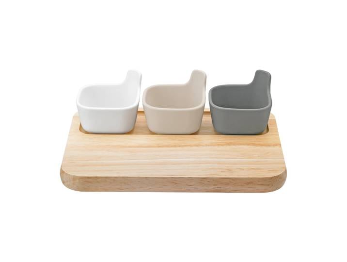 RIG-TIG Ensemble à service TAPAS Blanc-beige-gris