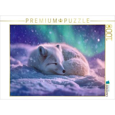CALVENDO Puzzle Polarfuchs, in der Stille der Nacht tanzt das Licht | 1000 Teile Lege-Größe 64x48cm Foto-Puzzle für glückliche Stunden, Sonstige von ,