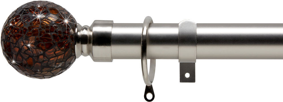 Ebern Designs Mélanie Adjustable Curtain Pole Set Cracked Glass Bronze/Red 6cm H x 300cm W x 6cm D
