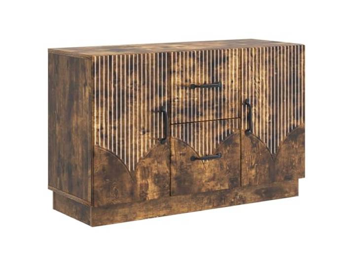 Sideboard Geräucherte Eiche 89 x 34,5 x 57 cm Holzwerkstoff mit Türen Vielseitig nutzbar, schlichte Optik, für Geschirr und Textilien, Wohnbereich, einfache Montage