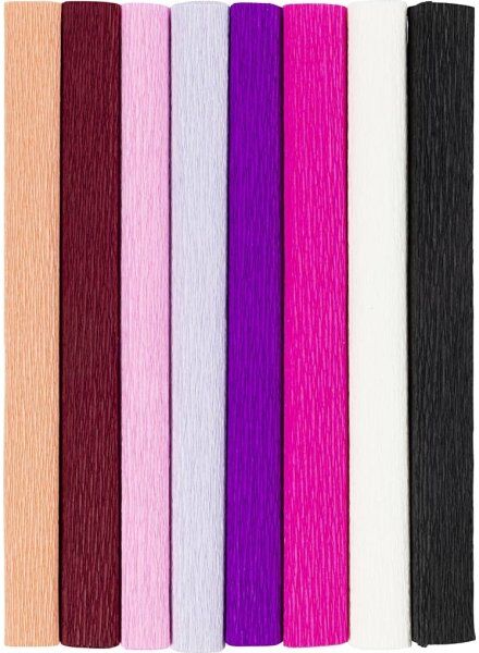 No-Name Crepepapir, 25x60 Cm, 8 Ark, Lilla/pink Harmoni