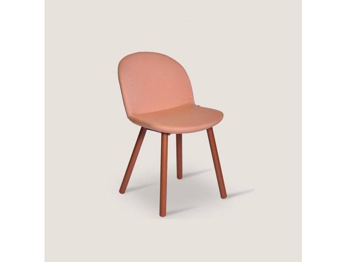 JVmoebel Küchenstuhl Rosa Polsterstuhl mit Holzbeinen für modernes Wohnen (1 St), Made in Europa
