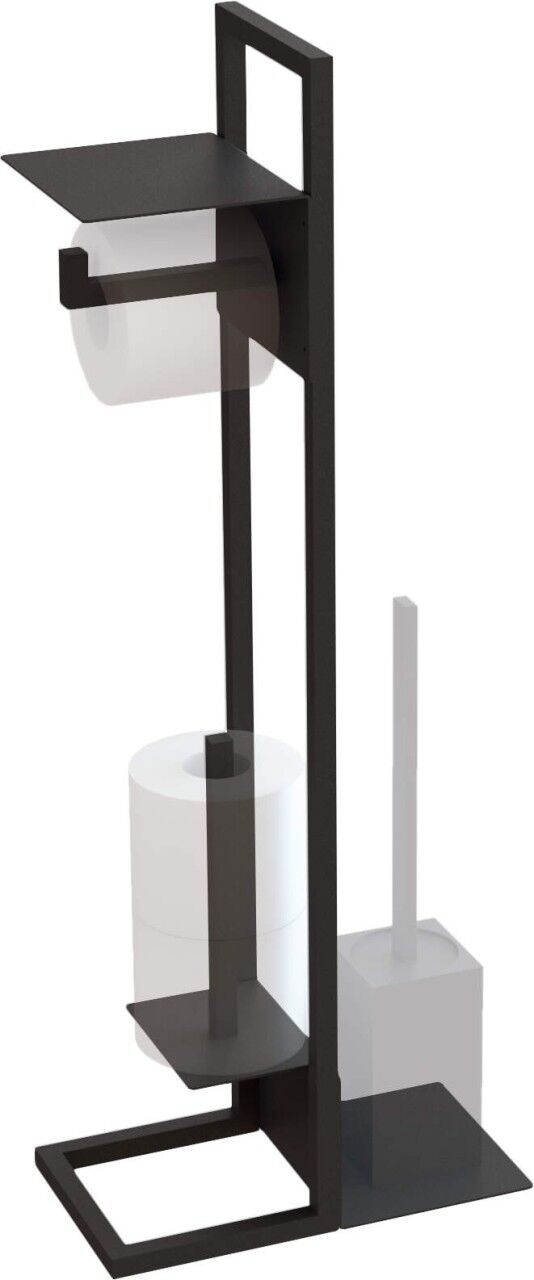 Neuesbad für WC Papier zur Standmontage und Zubehör, Schwarz NB1DEADMN2421