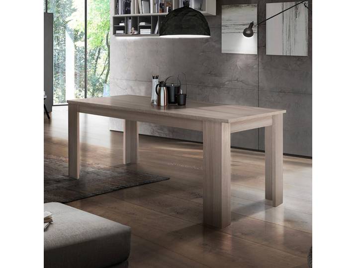 Table à manger design à rallonges 160-210 x 90 cm\, en bois d'orme\, Jesi Pearl