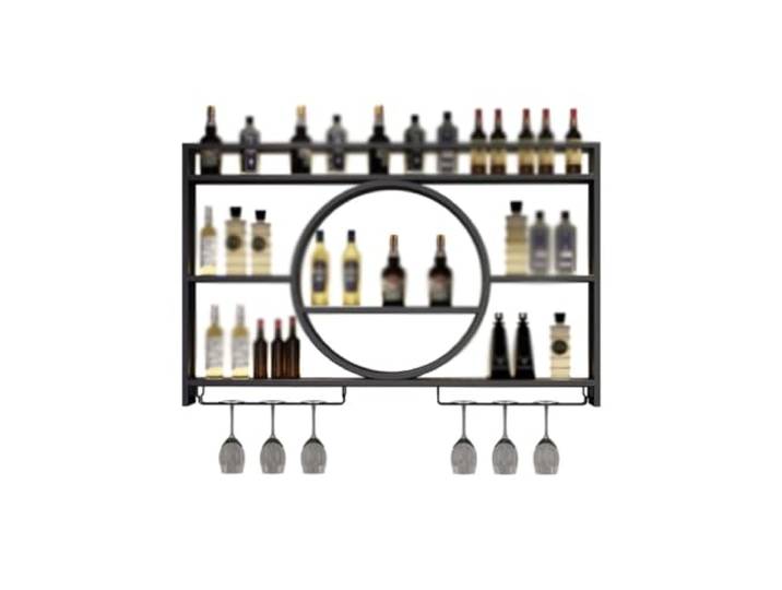 BNNP Industrial Wine Bar Cabinet Bar Weinregal Eisen Wand Weinschrank Lagerregal Wohnzimmer Restaurant Rotwein Display Rack Farmhouse Spirituosenschrank -Bar Weinregal(B)