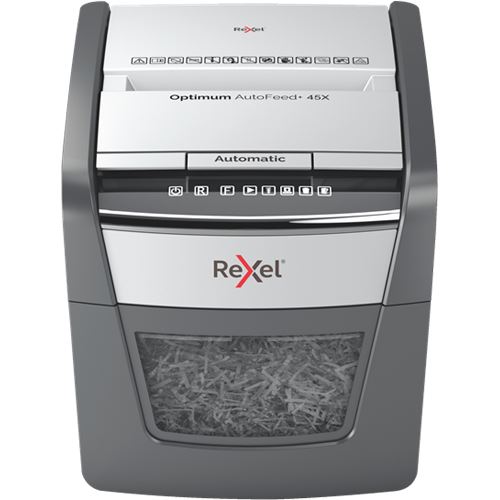 Rexel Aktenvernichter Optimum 45X P2/4x28/45 Blatt/20l/Klamm/Kred/