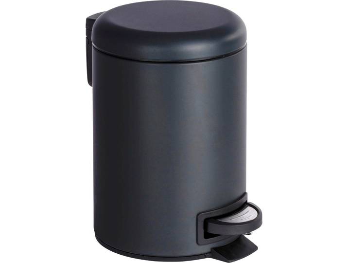 Kosmetikeimer WENKO Leman , schwarz, B:17cm H:25cm T:22,5cm, Stahl, Mülleimer, Kosmetikeimer, 3 Liter, BxTxH: 17x25x22,5 cm