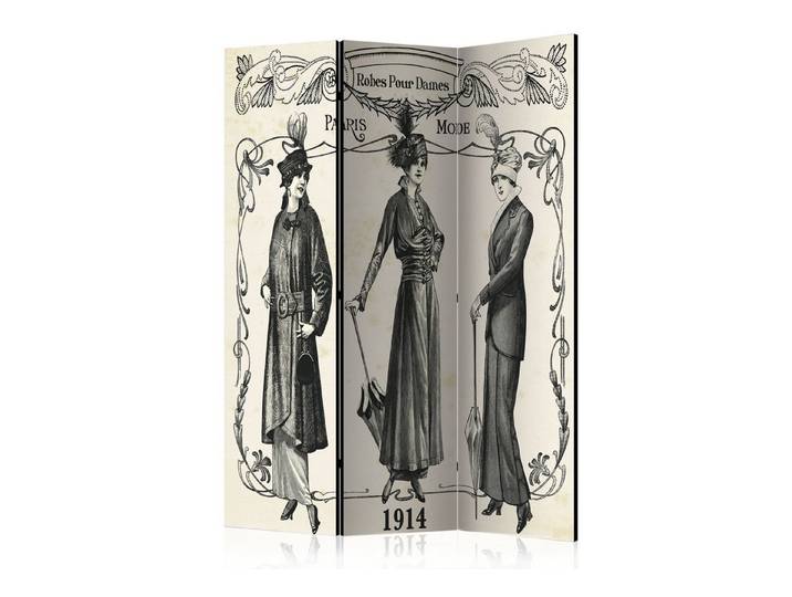 Muralo Paravent 3-teilig, Raumteiler klappbar, Pariser Retro-Mode (Packung, 1 St., 135x172 cm), 3 Varianten, Für das Wohnzimmer, das Schlafzimmer