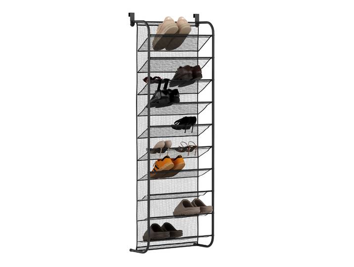 Schuhregal Hängeregal Metall 10 Ebenen 55 x 159 cm schwarz