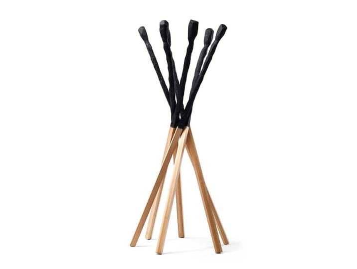 MOGG portemanteau sur pied MATCH (Naturale e noir - Hêtre massif)