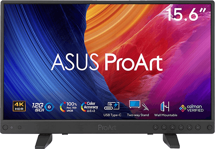 Monitor portátil - ASUS ProArt PA16USV, 15.6 " UHD 4K, 60 Hz, 5 ms GtG, IPS, Negro