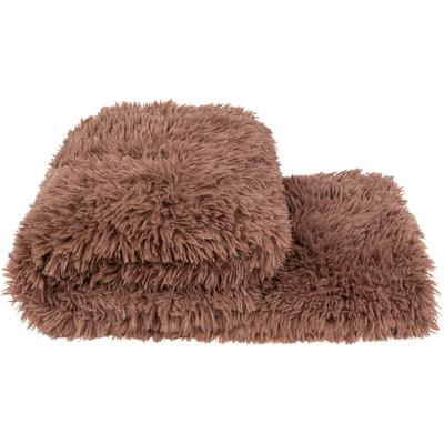 Wohndecke ZOEPPRITZ1828 "Reborn", braun (smoke), B:140cm L:190cm, Polyester, Wohndecken, Wohndecke, extra weiche Kunstfelldecke