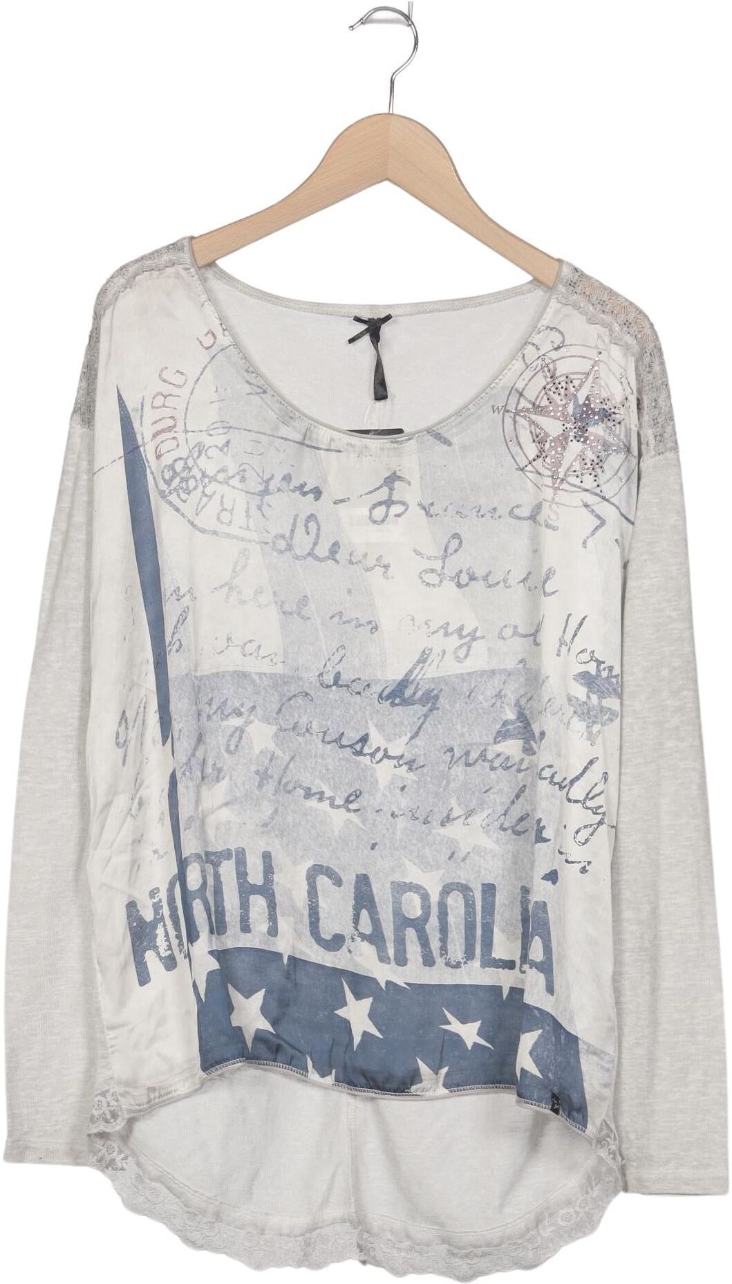 Key Largo Damen Langarmshirt, Grau, Gr. XL, Synthetik - Second Hand