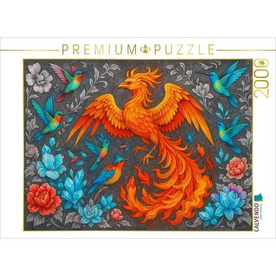 CALVENDO Puzzle Phönix und Kristallkolibris | 2000 Teile Lege-Größe 90x67cm Foto-Puzzle für glückliche Stunden
