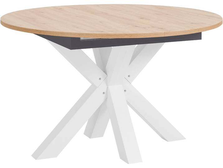 Esstisch MÄUSBACHER, braun (tischplatte: asteichefarben), B:130cm H:78cm T:130cm, Tische, Esstisch, Untergestell Sternform