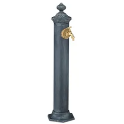 Relaxdays Standbrunnen Antik Gold,Grau