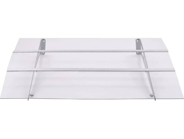 vidaXL Türvordach Silbern und Transparent 150x90 cm PET