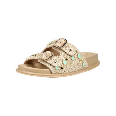 Pantolette ALMA EN PENA "ALMA EN PENA Pantoletten Lederimitat", Damen, Gr. 37, beige (sand), Lederimitat, Schuhe Pantolette