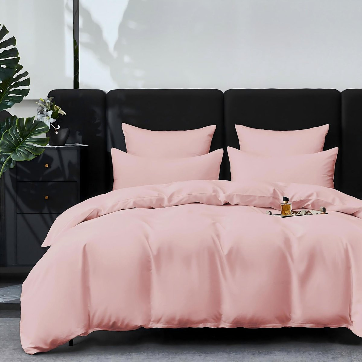SnelShoppen Satijnen Beddengoedset 3-delig - Roze - 100% Langvezelig Katoen - 220 x 240 cm
