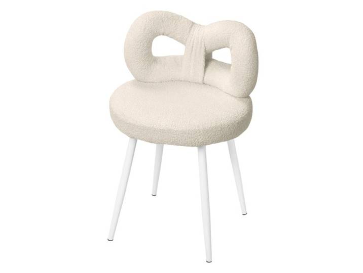 Fauteuil de Coiffeuse Design - BIPLUT - Style Minimaliste - Structure en Acier au Carbone - Confort Luxueux - Blanc