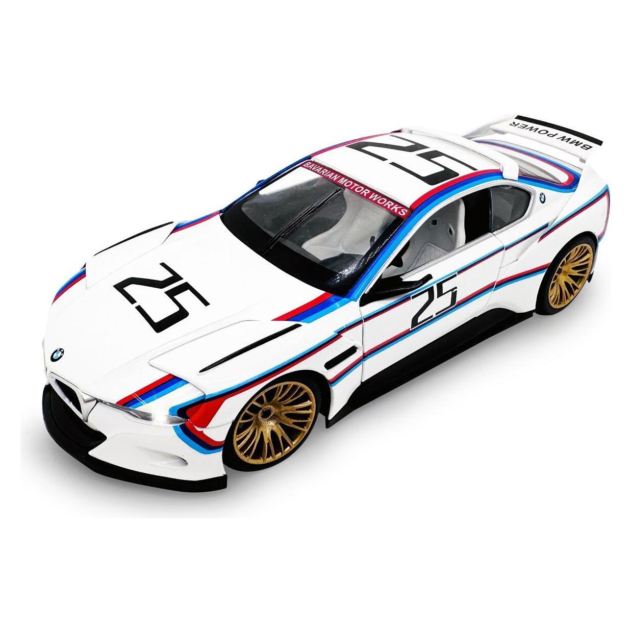 Weiss BMW 3.0 CSL Hommage R Diecast 1:24 weiss inkl. Knopfzellen (402621)