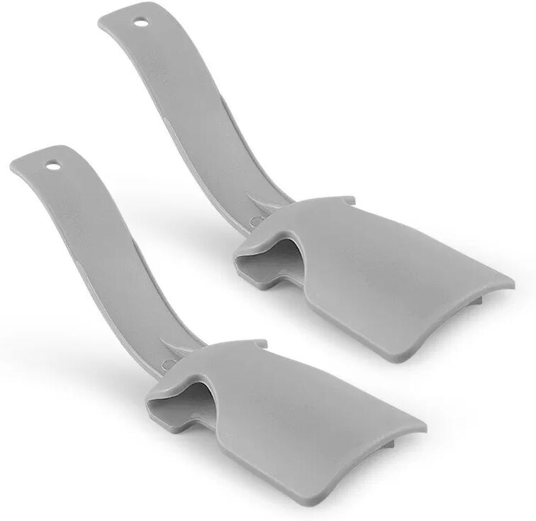 INF Kompatibel mit Schuhanzieher 2er Set, PP Kunststoff, ergonomisch, bequemes Anziehen ohne Bücken Grau
