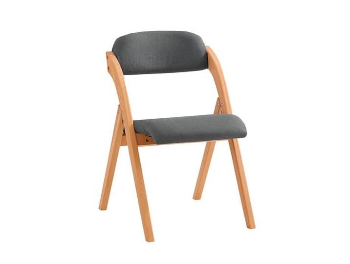 SoBuy FST92-SG Chaise Pliante en Bois avec Assise et Dossier Rembourrés Gris foncé – 47 x 60 x 77 cm