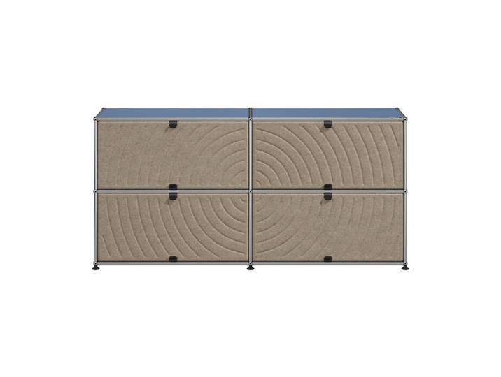 USM Haller Sideboard M68 stahlblau Soft Panels taupe 2-fach breit 4 152.3x74x37.3 cm