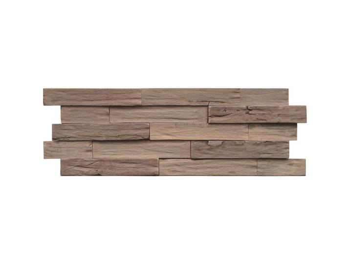 Wandverkleidung Driftwood, Braun, Holz, Kautschukholz, Holz, 20x1.8x56 cm, Tapeten & Wandverkleidungen, Wandverkleidung
