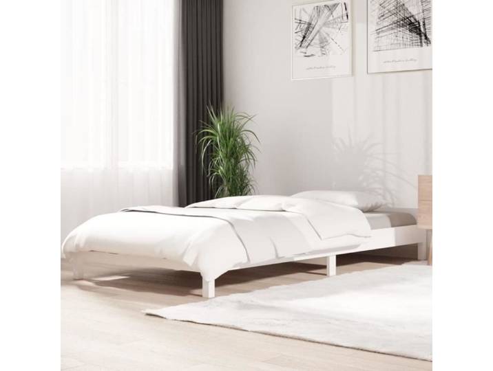Lit empilable - FYDUN - Blanc - 90x190 cm - Bois de pin massif