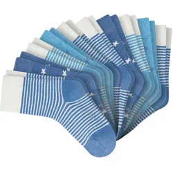 SCHIESSER Jungen Socken, 10er Pack - "Legwear Kids", Muster, Baumwolmischung Hellblau / 27-30