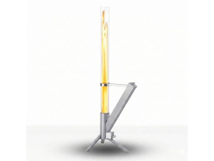 Sommertal Albatros Pelletfackel S, Edelstahl, Silberfarben, Metall, 35x129x45 cm, Gartenmöbel, Balkonmöbel