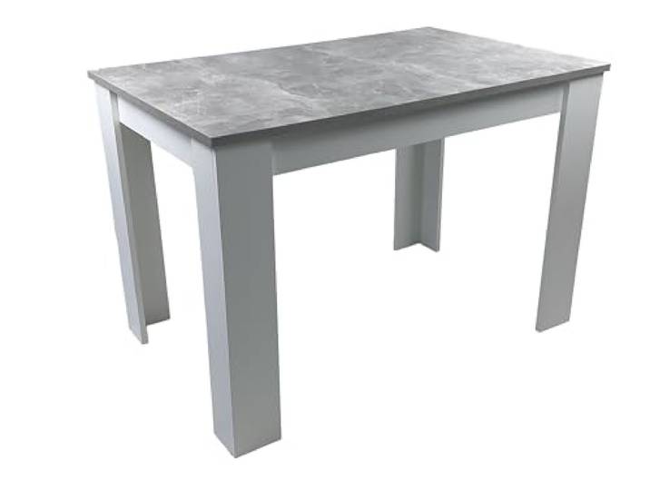 Möbel SD Esstisch Beton weiß 110x70 Plattenstärke 18mm, Höhe 74,5 cm, Folien beschichtet, Spanplatten