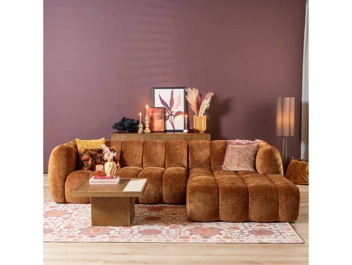 Bronx71 Ecksofa Luca Chenille kupfer rechts